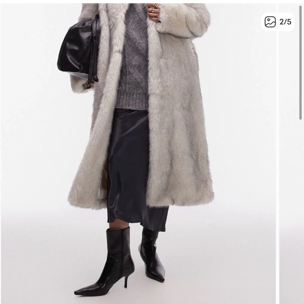 Topshop Long Fur Coat